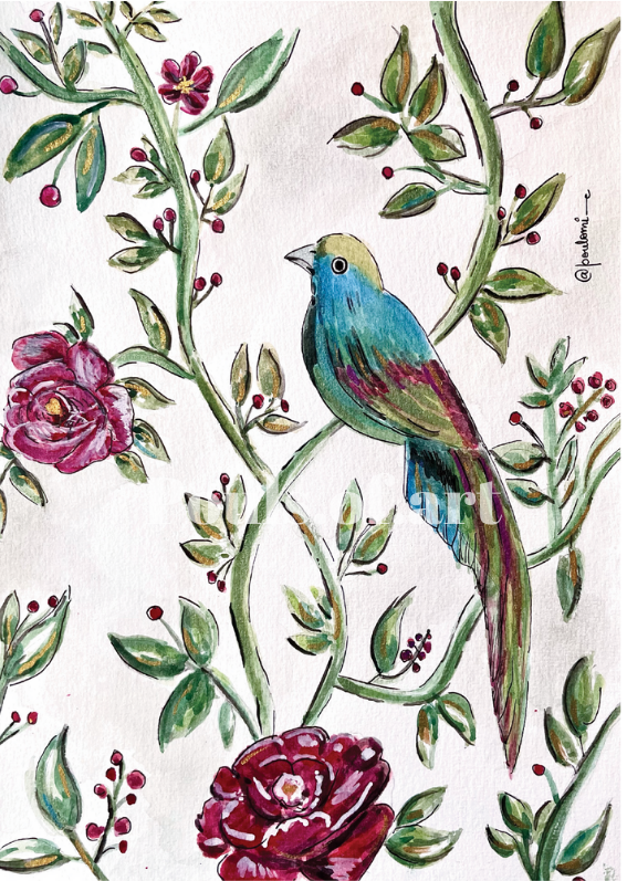 Vintage birds Art Print
